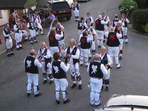 Cry Havoc and Towersey Morris with a massed Constant Billy at the Railway Inn, Culham.