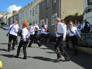 Kern Morris outside the Royal Oak, Cornsay Colliery.