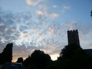 Sunset over Swalcliffe Church.