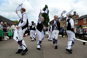 Havoc dancing beside the canal at Stoke Bruerne.