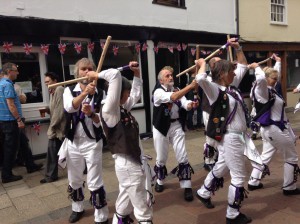 Dancing Lads A'Buncham at the Dolphin, Wallingford, on the Saturday of Bunkfest.