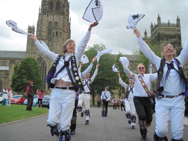 Dancing outside Durham Cathedral