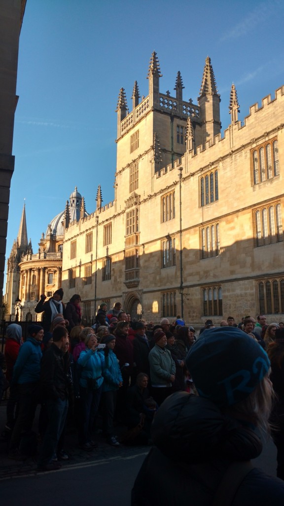 May morning crowds near the Bodleian.