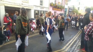 A joint side of Summertown and Willington in North Parade at lunchtime on May Morning