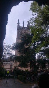 The choir appear at the top of Magdelen Tower